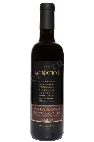 Вино Acinatico Amarone della Valpolicella Classico 2021 0.375 л