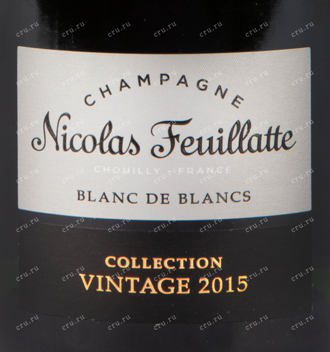 Этикетка игристого вина Николя Фейят Блан де Блан Коллексьон Винтаж 2015 0.75
