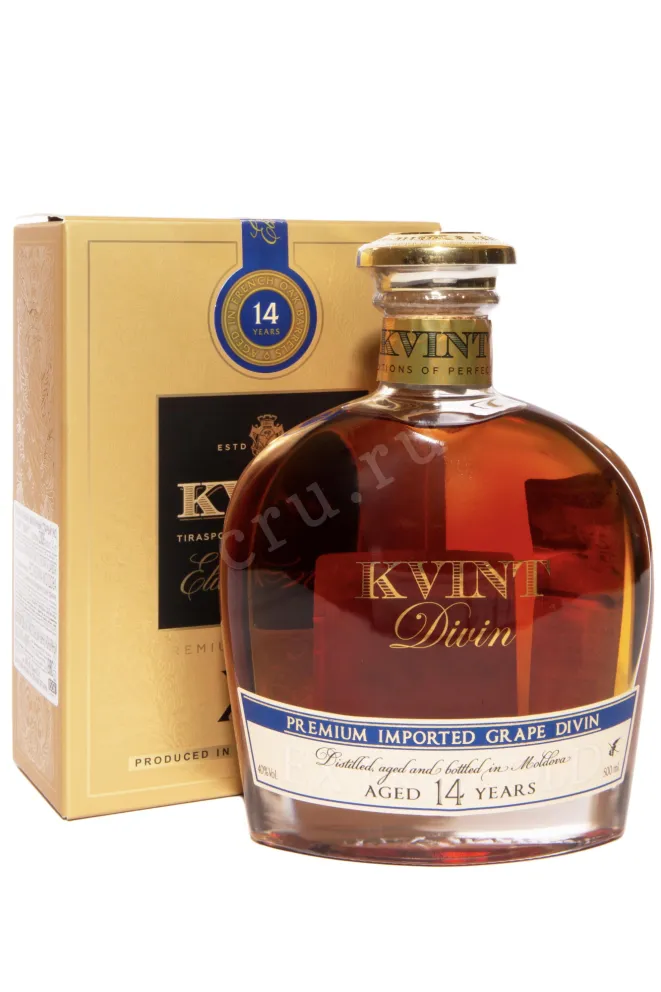 Коньяк Квинт Дивин 14 лет в подарочной упаковке  0.5 л