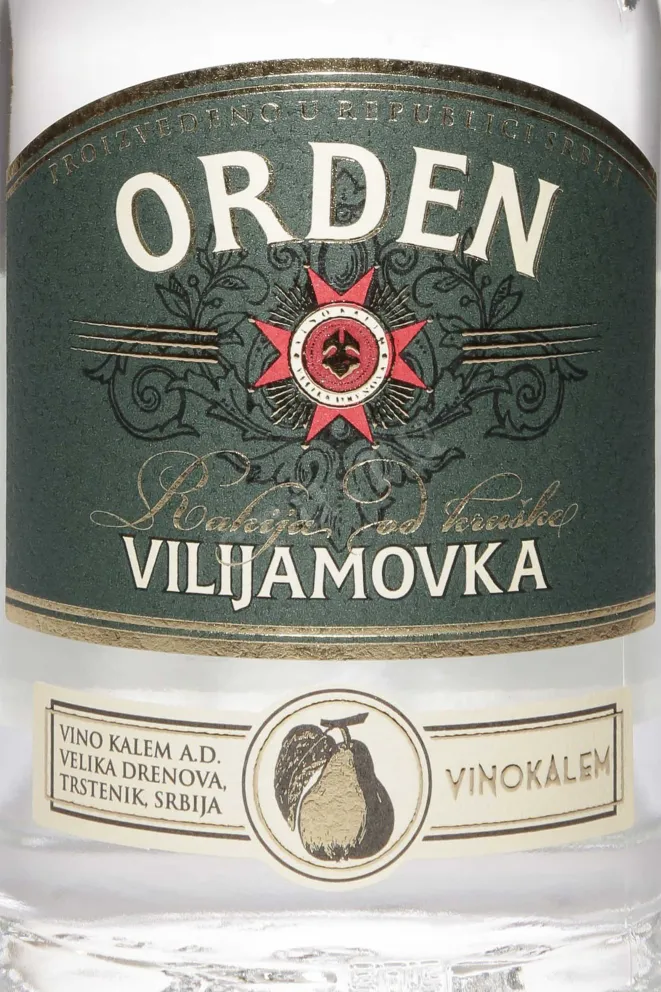 Этикетка Orden Vilijamovka in gift box 0.7 л