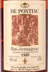 Этикетка Bas-Armagnac De Pontiac wooden box 1989 0.7 л