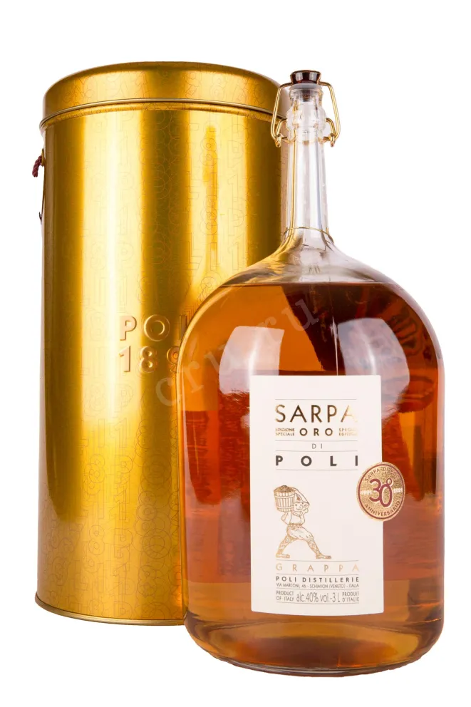 Граппа Poli Sarpa Oro di Poli metal tube  3 л