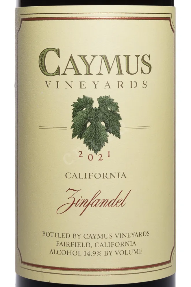 Этикетка Caymus Zinfandel 2021 0.75 л