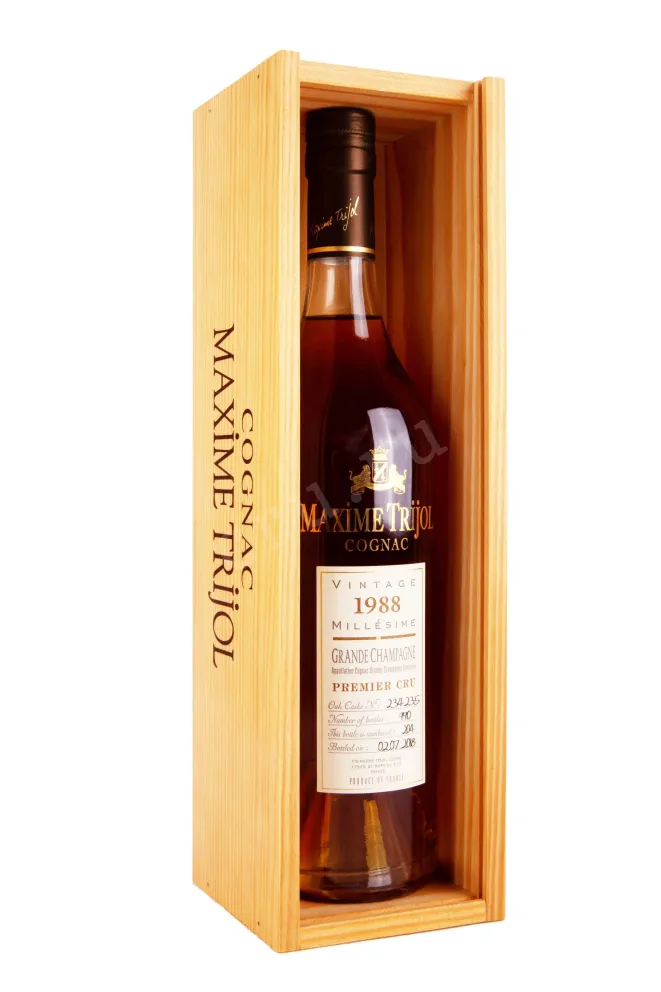 В деревянной коробке Maxime Trijol Grand Champagne Premier Cru 1988 0.7 л