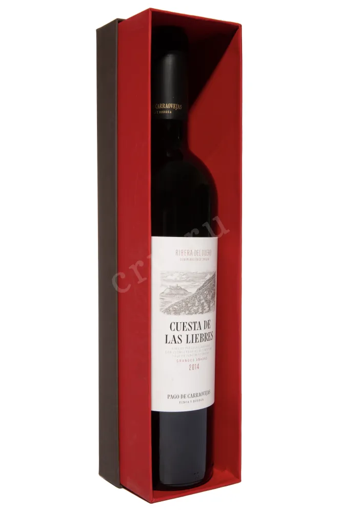 В подарочной коробке Pago de Carraovejas Cuesta de Las Liebres Ribera del Duero DO 2014 0.75 л