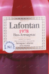 Этикетка Lafontan 1978 0.7 л