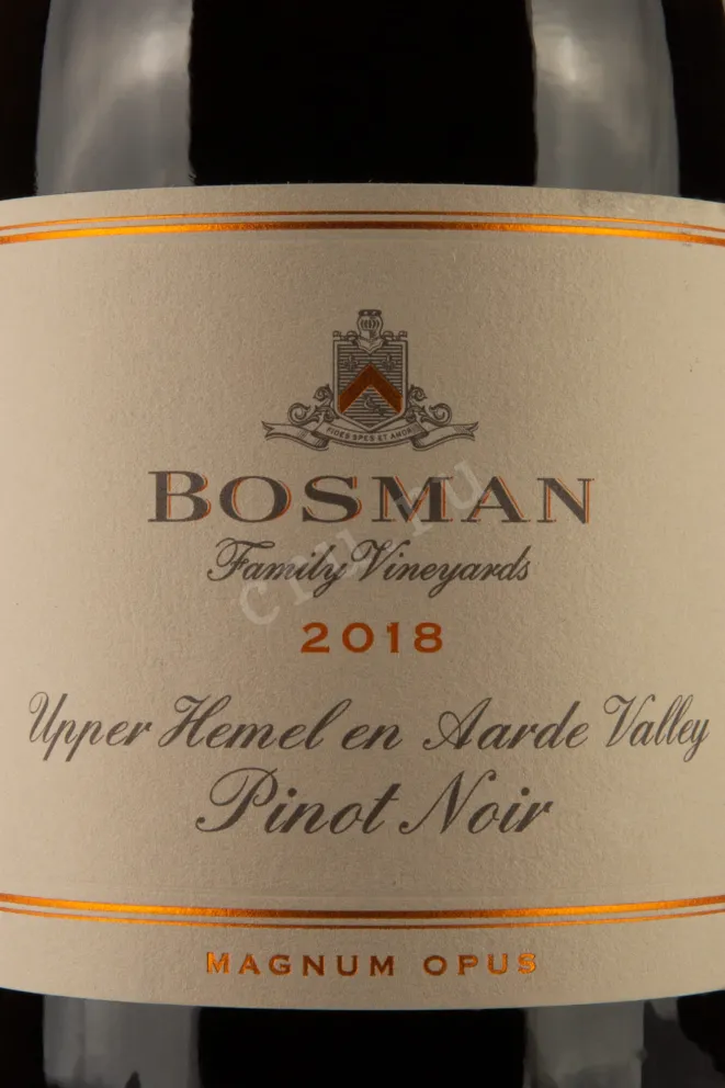 Этикетка Bosman Magnum Opus Pinot Noir 0.75 л