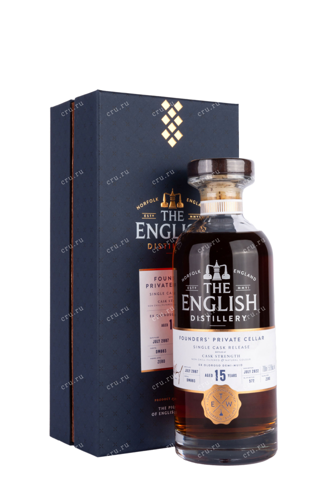 Виски English Founders Private Cellar Single Cask Release 15 years gift box  0.7 л