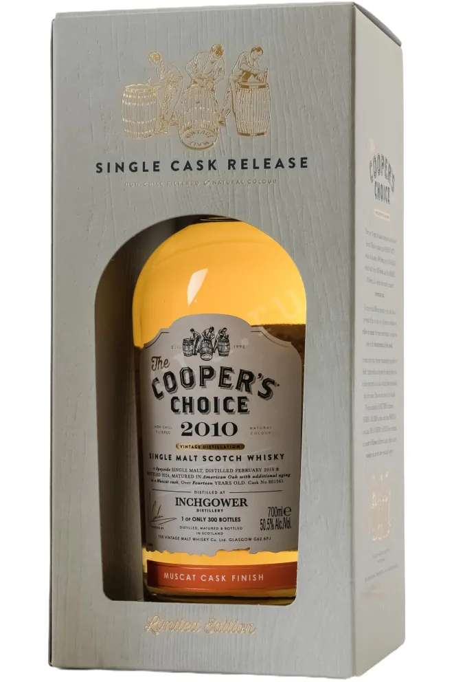 В подарочной коробке The Cooper's Choice Inchgower SIngle Malt Scotch Muscat Cask Finish in gift box 2010 0.7 л