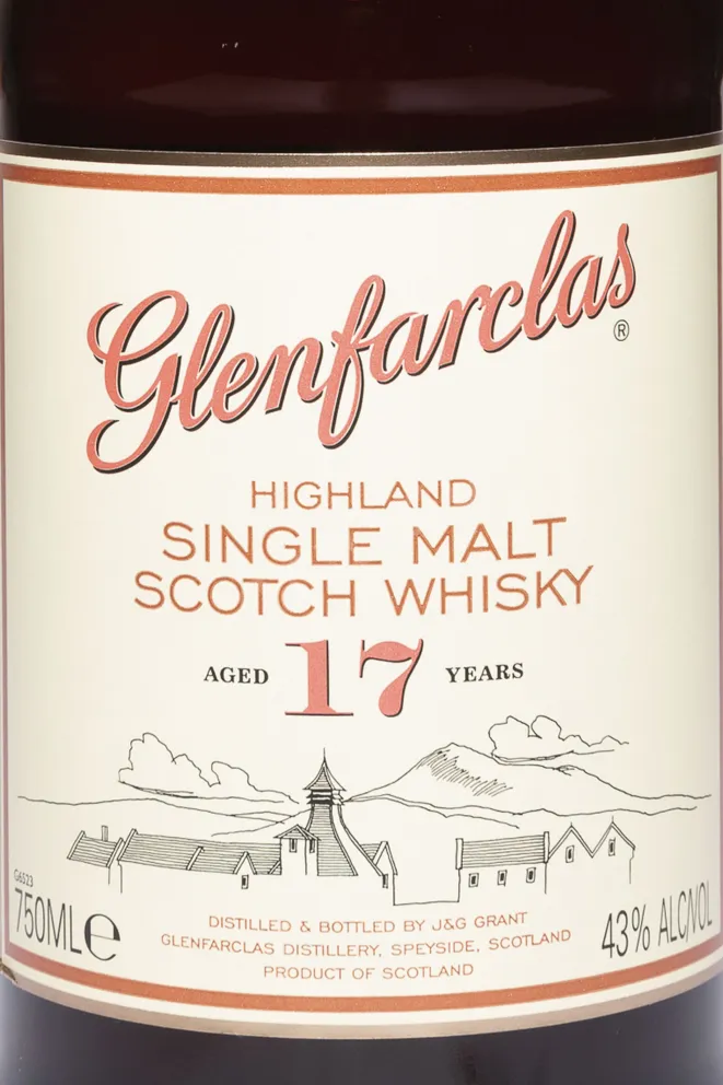 Этикетка Glenfarclas 17 Years Old in tube 0.7 л