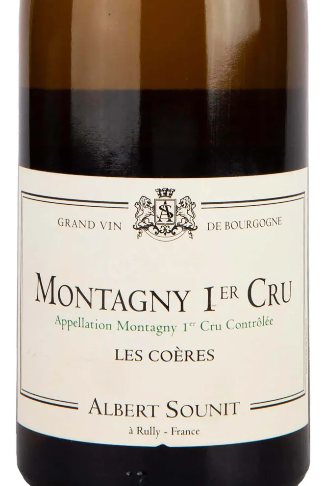 Этикетка Albert Sounit Montagny Premier Cru Les Coeres 2022 0.75 л