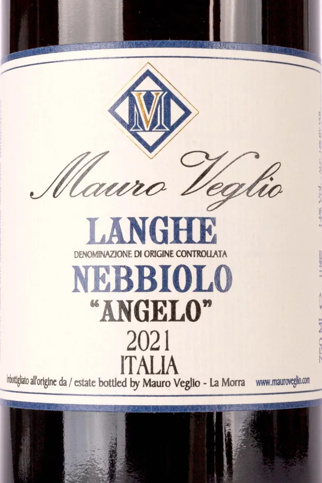 Контрэтикетка Mauro Veglio Langhe Nebbiolo Angelo 2021 0.75 л