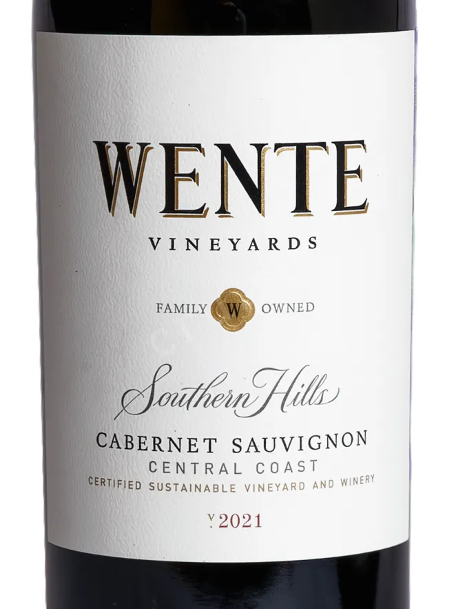 Этикетка Wente Vineyards Southern Hills Cabernet Sauvignon 2021 0.75 л