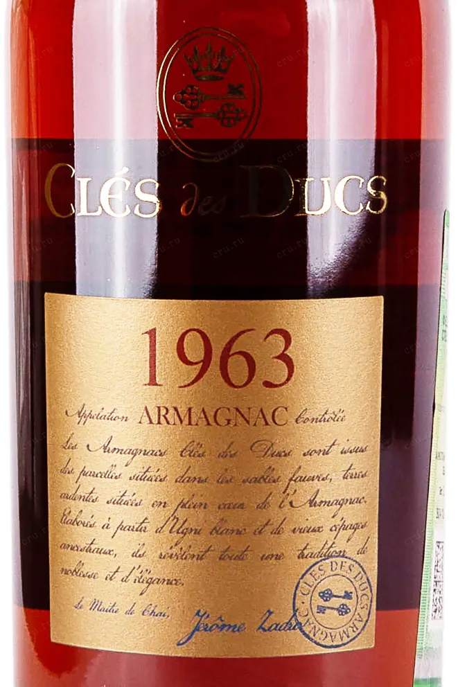 Этикетка Cles des Ducs 1963 0.7 л