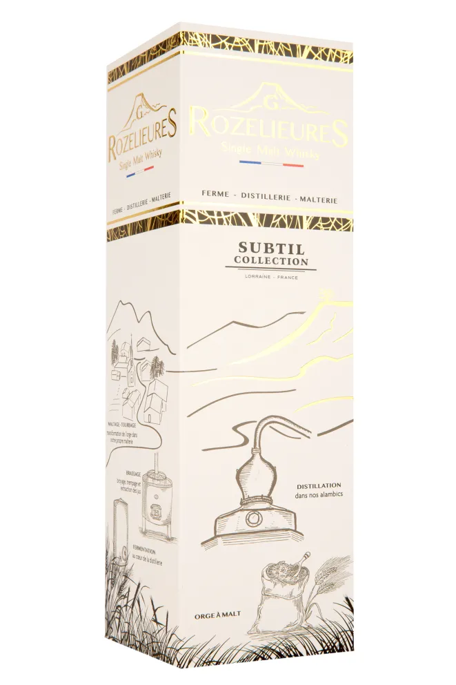 Подарочная коробка виски Розелье Субтиль Коллексьон Сингл Молт 0,7