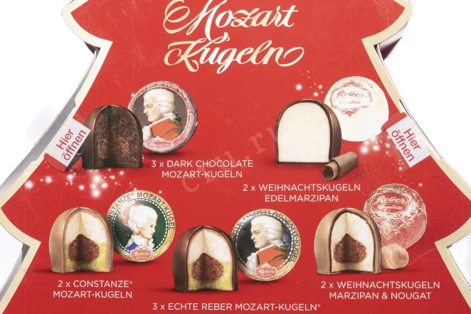 Контрэтикетка Paul Reber Mozart Edle Mischung Ёлка Шоколадное Ассорти