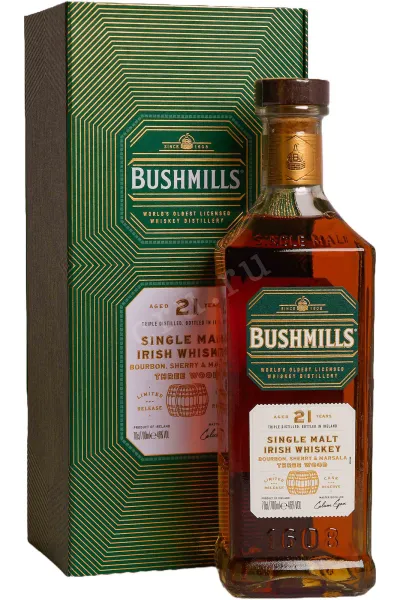 Виски Bushmills 21 Years Single Malt in gift box  0.7 л