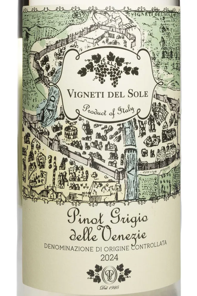 Этикетка Vigneti Del Sole Pinot Grigio delle Venezie DOC 2024 0.75 л