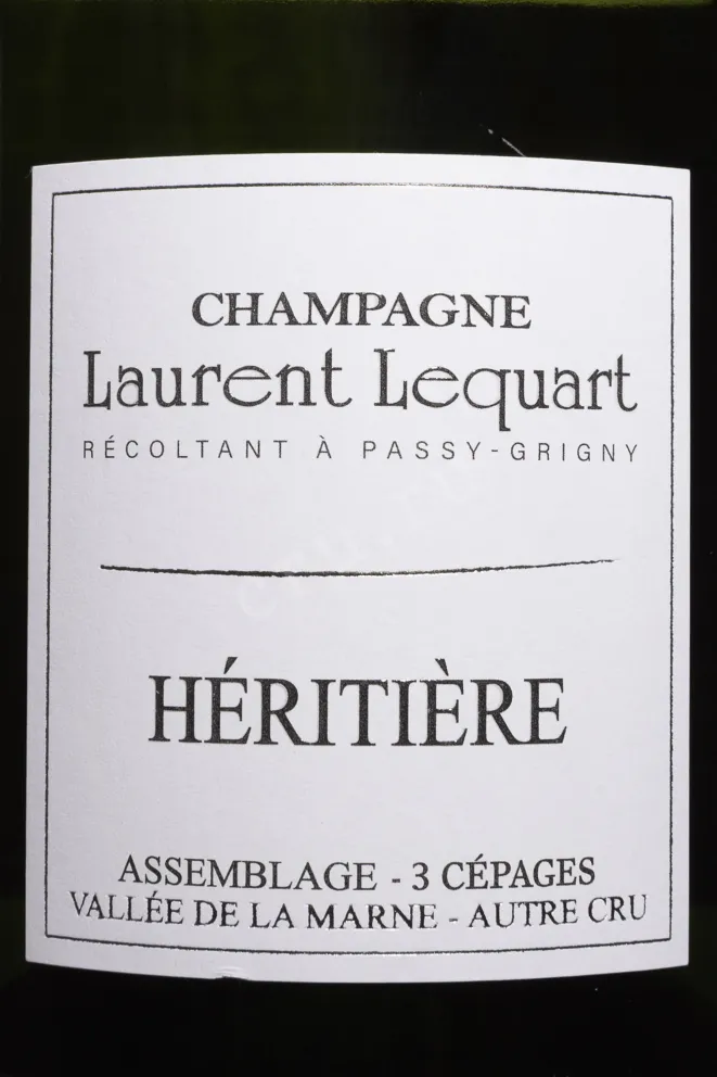 Этикетка Laurent Lequart Heritiere in gift box 2021 0.75 л