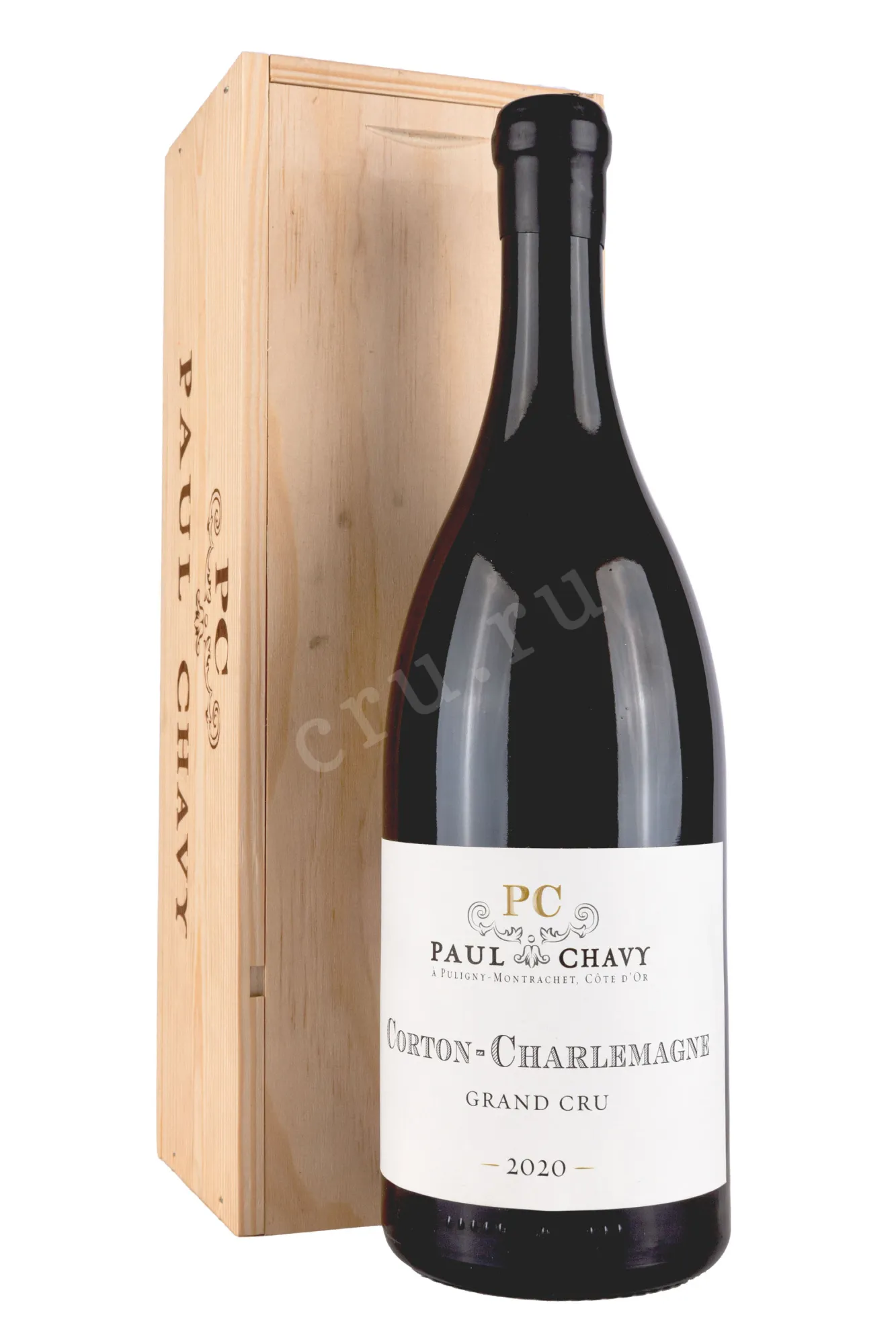Фото — Вино Paul Chavy Corton-Charlemagne Grand Cru wooden box 2020 1.5 л