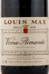 Этикетка вина Louis Max Vosne Romanee 2014 0.75 л