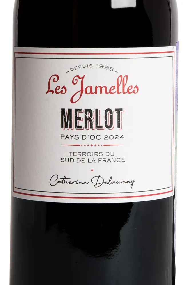 Этикетка Les Jamelles Merlot 2024 0.25 л