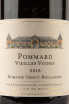 Этикетка Domaine Genot-Boulanger AOC Pommard Vielles Vignes 2018 0.75 л