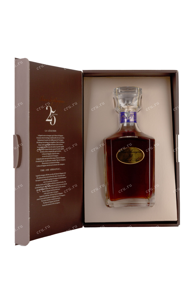 В подарочной коробке Armagnac Baron de Sigognac 25 Аns d'Аge in gift box 1995 0.7 л