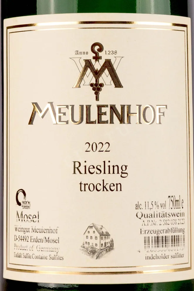 Этикетка Meulenhof Riesling Trocken 0.75 л