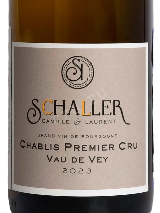 Этикетка Camille & Laurent Schaller Chablis Premier Cru Vau de Vey 2023 0.75 л