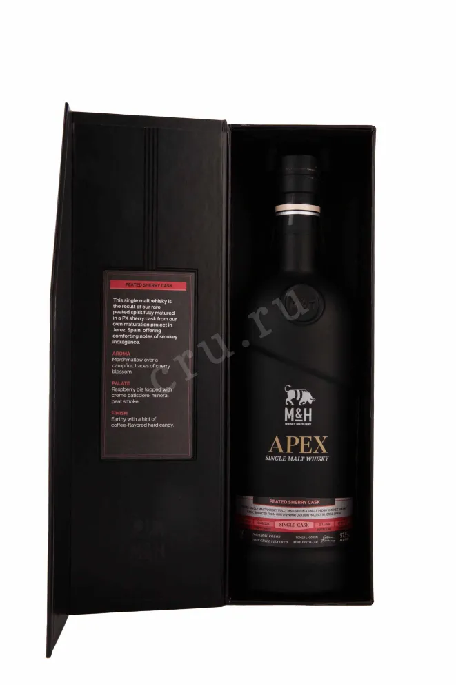 В подарочной коробке M&H Apex Peated Sherry Cask in gift box 0.7 л