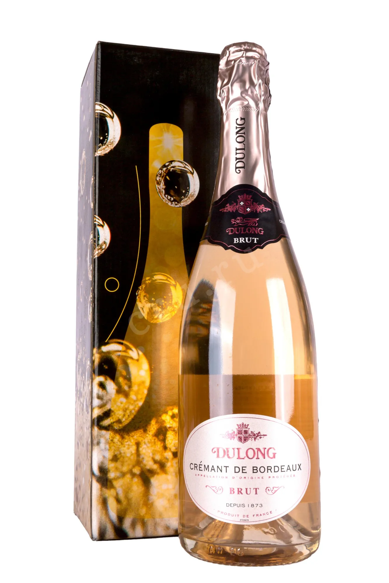Фото — Игристое вино Dulong Cremant de Bordeaux Rose in gift box 2019 0.75 л