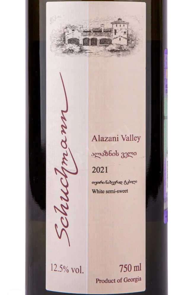 Этикетка Schuchmann Alazani Valley 2021 0.75 л