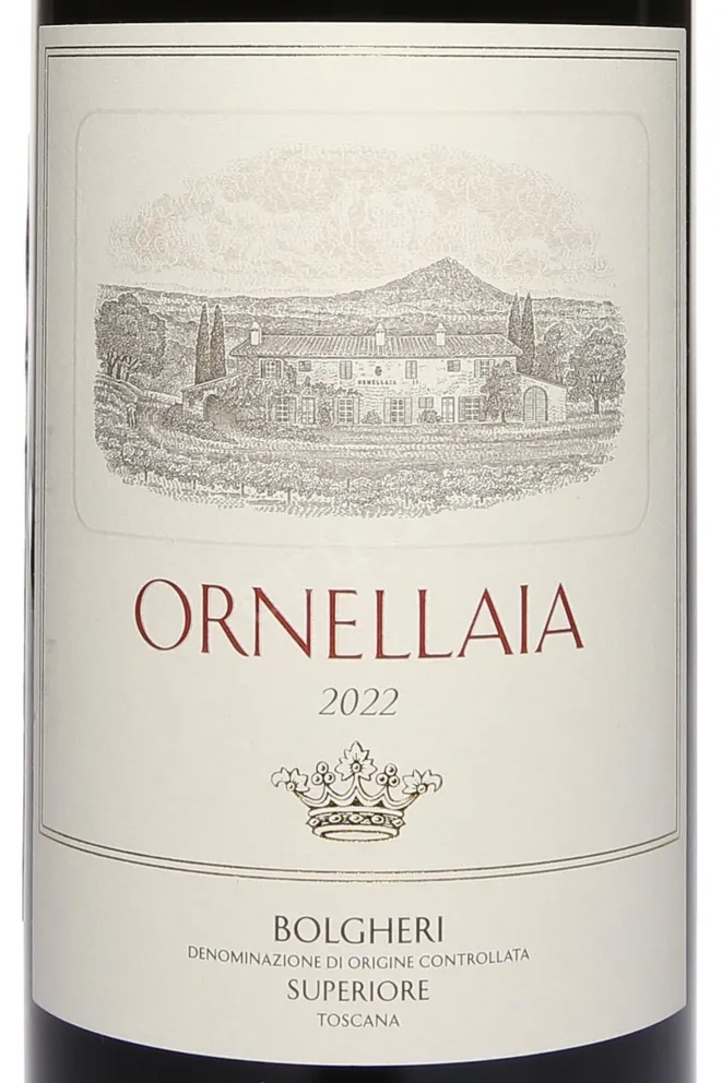 Этикетка Ornellaia Bolgheri Superioir Toscana DOC 2022 0.75 л