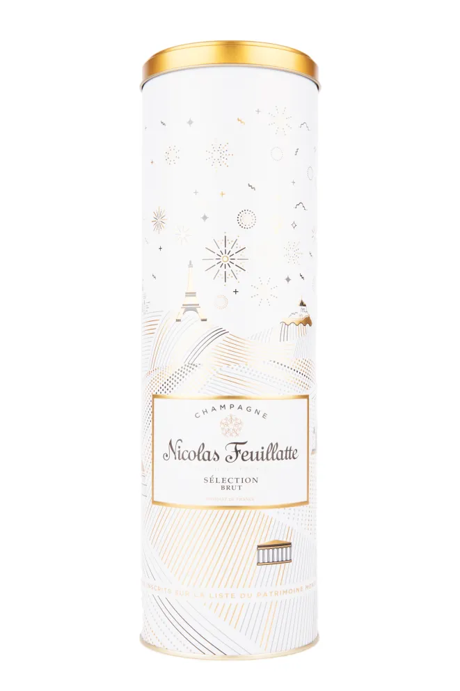 Подарочная коробка игристого вина Nicolas Feuillatte Selection Brut in tube 2017 0.75 л