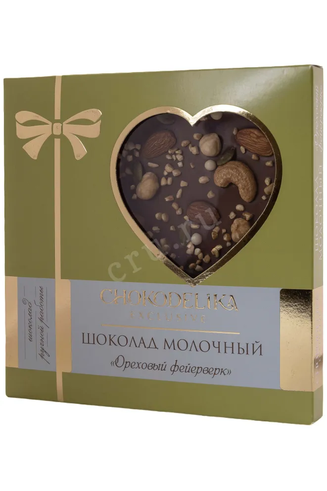 Шоколад Чокоделика молочный с украшением Ореховый фейерверк  150 г
