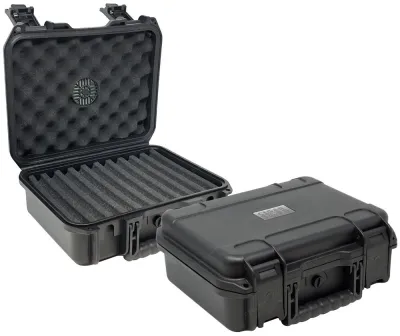 Humidor Aficionado Travel Cigar Safe Black 40 Cigars