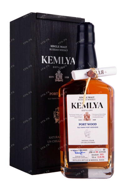 Виски Kemlya Port Wood in wooden box  0.7 л