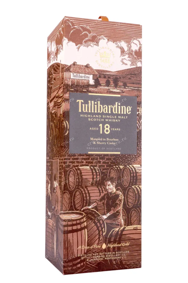 Подарочная коробка Tullibardine 18 year old in gift box 0.7 л
