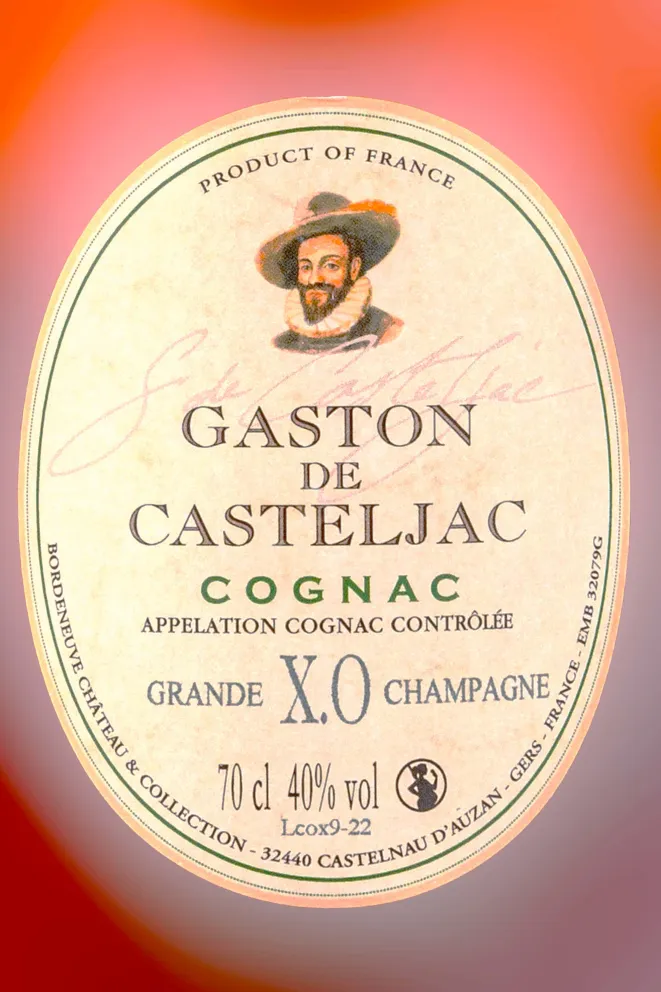 Этикетка Gaston de Casteljac XO in wood box 0.7 л
