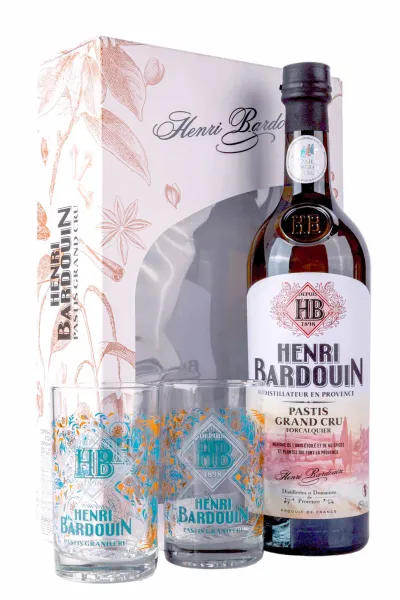 Дистиллят Pastis Henri Bardouin in giftset with 2 glasses  0.7 л