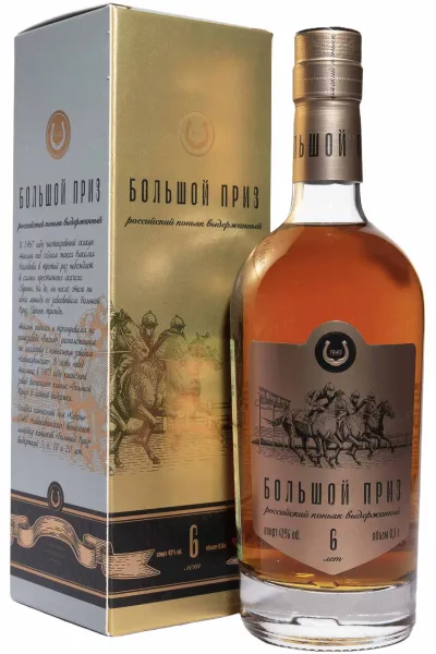 Коньяк Большой Приз КВ 6 лет в подарочной упаковке  0.5 л
