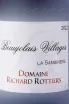 Этикетка Beaujolais Village La Sambinerie Domaine Richard Rottiers 2022 0.75 л