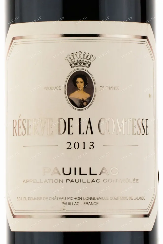 Этикетка вина Chateau Pichon Longueville Comtesse de Lalande Reserve De La Comtesse Paullac 2013 0.75 л