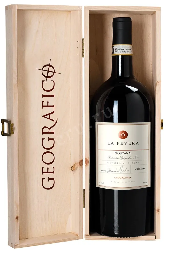 Вино Geografico La Pevera Toscana IGT in Wooden box 2020 1.5 л