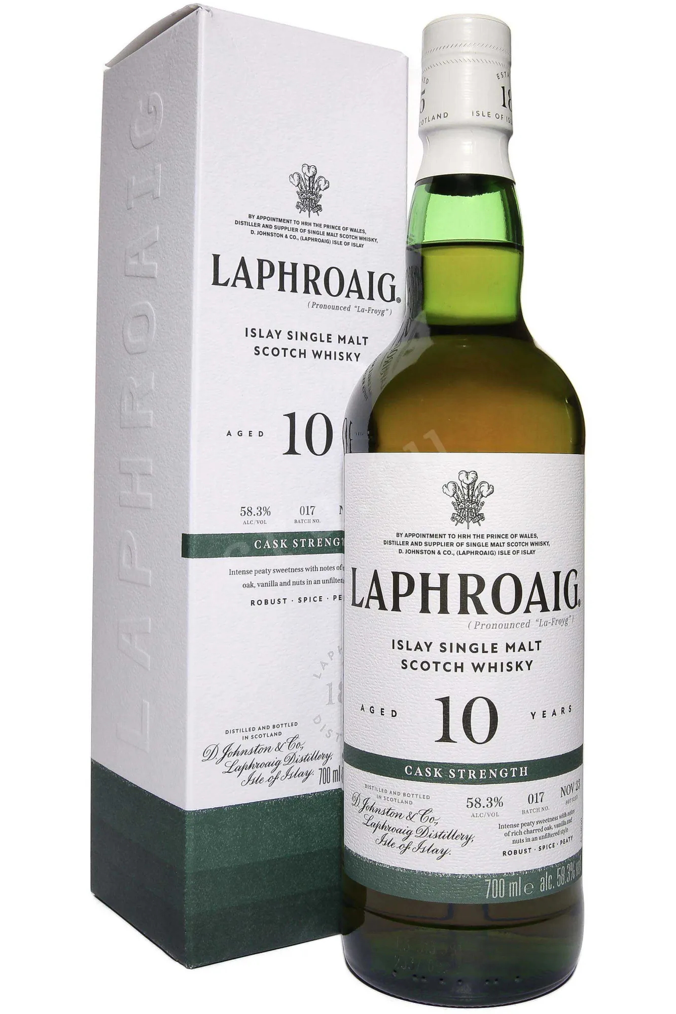 Laphroaig Cask Strength 10 Years Old in gift box 0.7 л купить