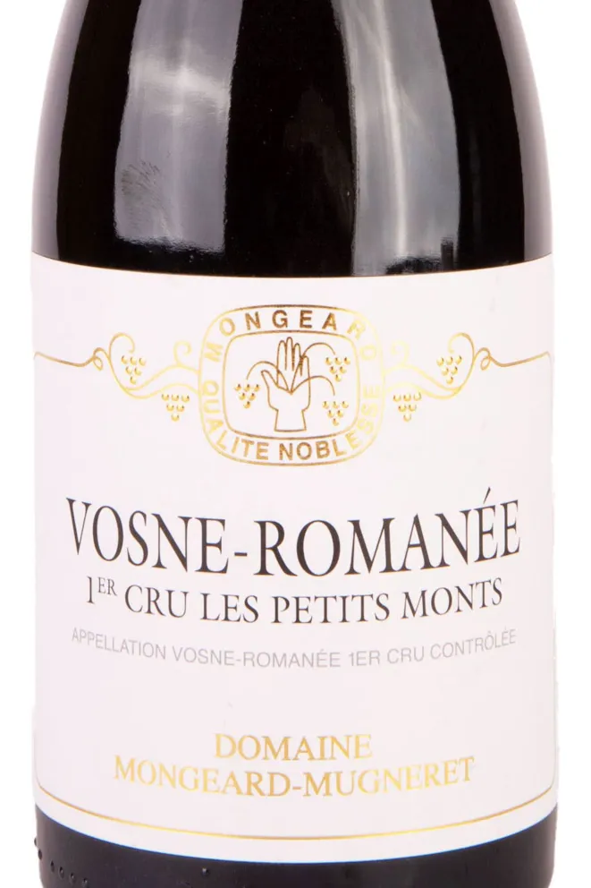 Этикетка Domaine Mongeard-Mugneret Vosne-Romanee 1er Cru Les Petits Monts 2018 0.75 л