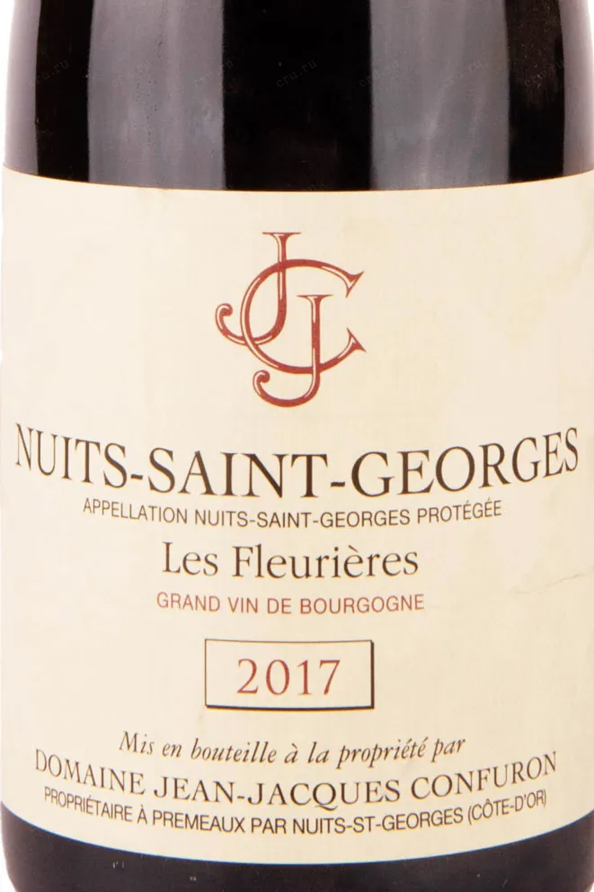 Этикетка Domaine Jean-Jacques Confuron Nuits-Saint-Georges Les Fleurieres AOC 2017 0.75 л