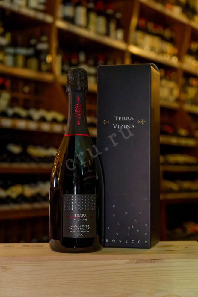 В магазине Крю Профи Prosecco Superiore Conegliano Valdobbiadene Extra Dry Terra Vizina in gift box 2021 0.75 л