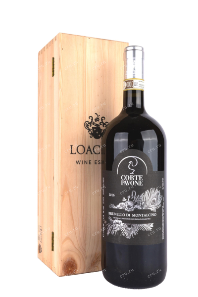 Вино Corte Pavone Brunello di Montalcino with wooden box 2016 1.5 л
